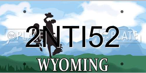 2NTI52 Wyoming License Plate
