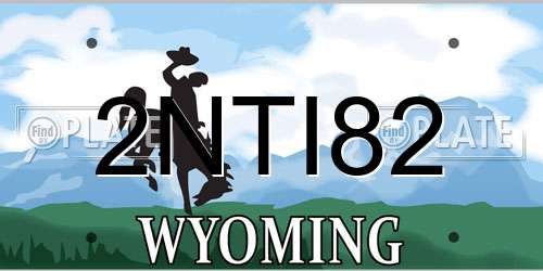 2NTI82 Wyoming License Plate