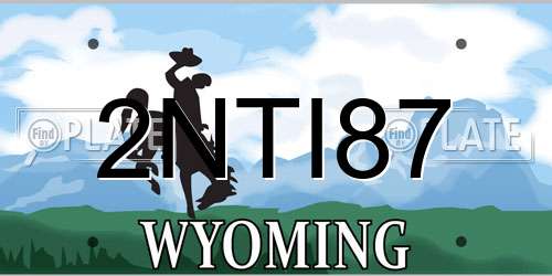 2NTI87 Wyoming License Plate