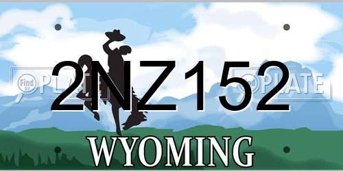 2NZ152 Wyoming License Plate