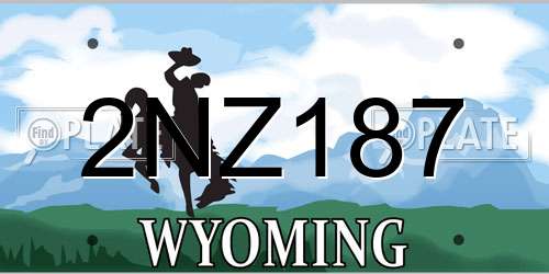 2NZ187 Wyoming License Plate