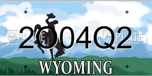 2O04Q2 Wyoming License Plate