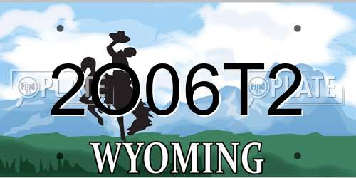 2O06T2 Wyoming License Plate