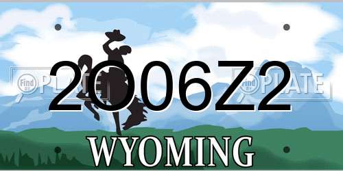 2O06Z2 Wyoming License Plate