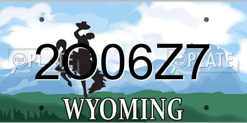 2O06Z7 Wyoming License Plate