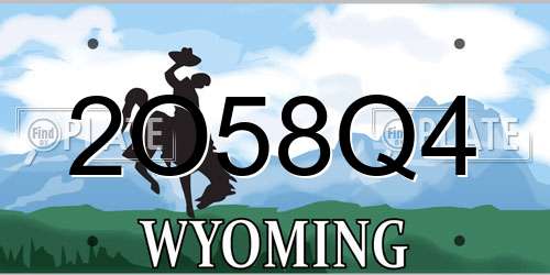 2O58Q4 Wyoming License Plate