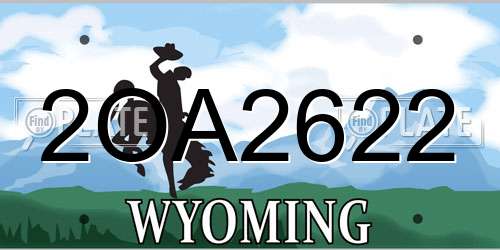 2OA2622 Wyoming License Plate