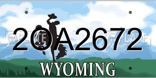 2OA2672 Wyoming License Plate