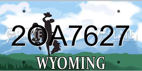 2OA7627 Wyoming License Plate
