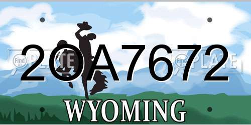 2OA7672 Wyoming License Plate