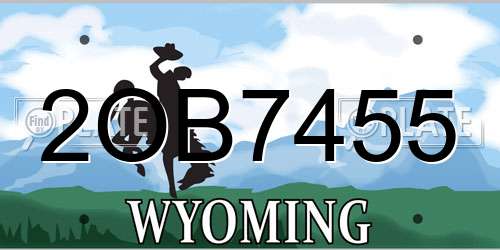 2OB7455 Wyoming License Plate