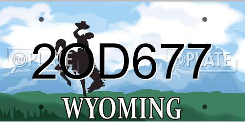 2OD677 Wyoming License Plate