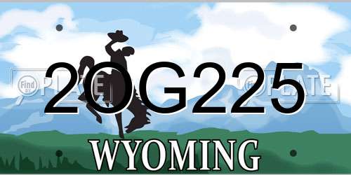 2OG225 Wyoming License Plate