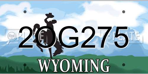 2OG275 Wyoming License Plate