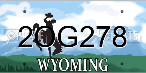 2OG278 Wyoming License Plate