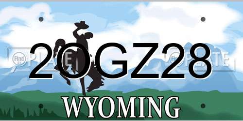 2OGZ28 Wyoming License Plate