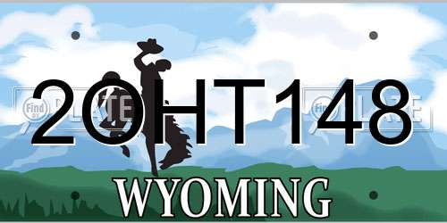 2OHT148 Wyoming License Plate