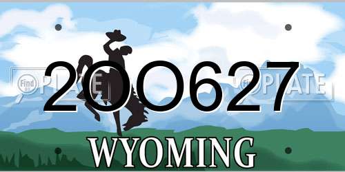 2OO627 Wyoming License Plate