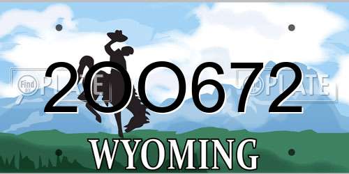 2OO672 Wyoming License Plate