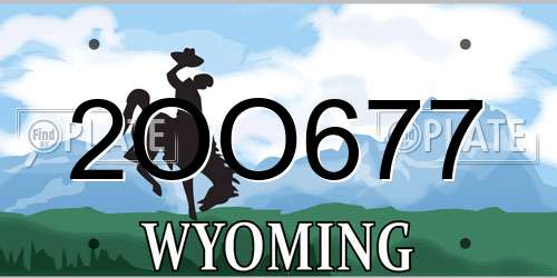 2OO677 Wyoming License Plate