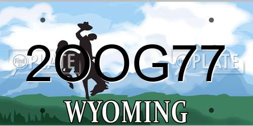 2OOG77 Wyoming License Plate