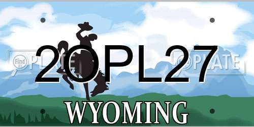 2OPL27 Wyoming License Plate