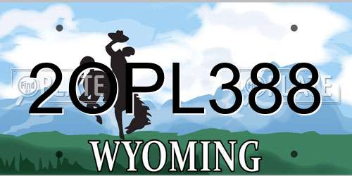 2OPL388 Wyoming License Plate