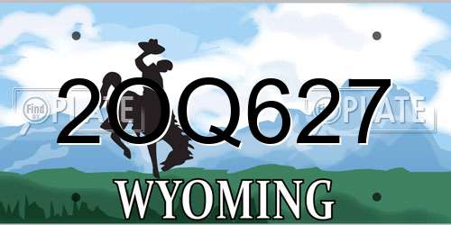 2OQ627 Wyoming License Plate