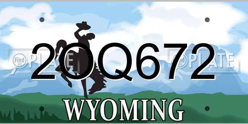2OQ672 Wyoming License Plate