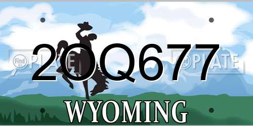 2OQ677 Wyoming License Plate