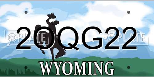 2OQG22 Wyoming License Plate