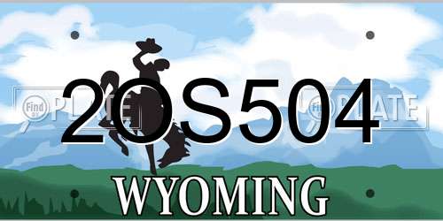 2OS504 Wyoming License Plate