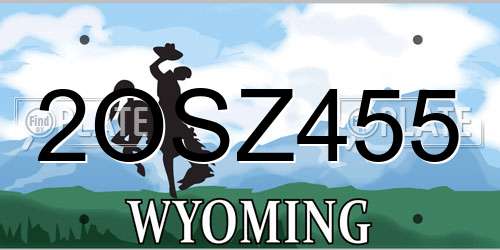 2OSZ455 Wyoming License Plate