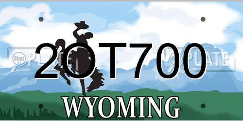 2OT700 Wyoming License Plate