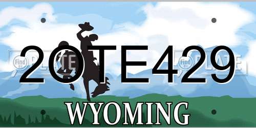 2OTE429 Wyoming License Plate