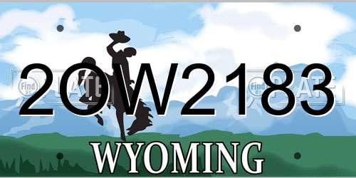 2OW2183 Wyoming License Plate
