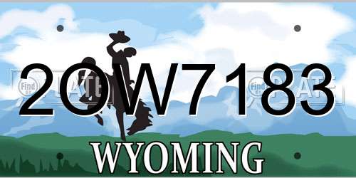 2OW7183 Wyoming License Plate
