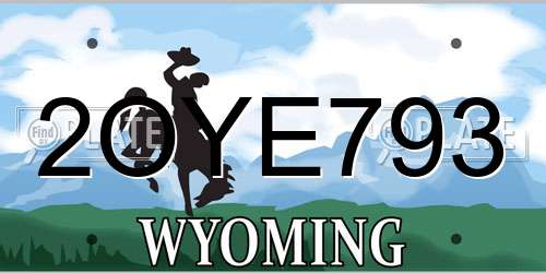 2OYE793 Wyoming License Plate