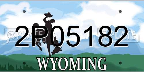 2P05182 Wyoming License Plate