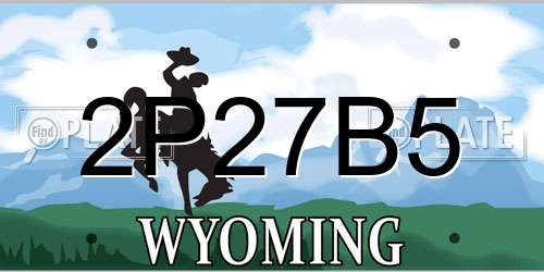 2P27B5 Wyoming License Plate