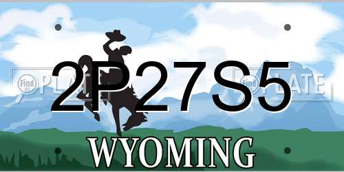 2P27S5 Wyoming License Plate