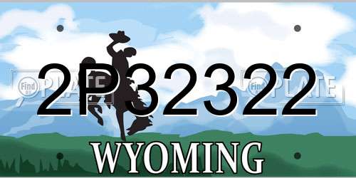 2P32322 Wyoming License Plate