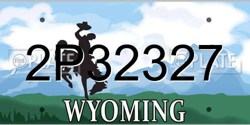 2P32327 Wyoming License Plate