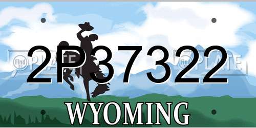 2P37322 Wyoming License Plate