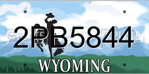 2PB5844 Wyoming License Plate