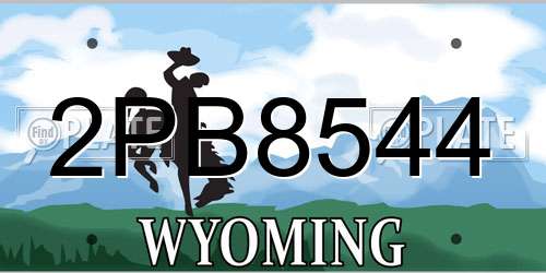 2PB8544 Wyoming License Plate