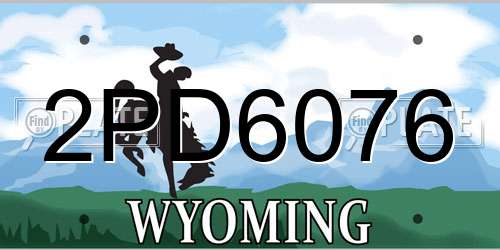 2PD6076 Wyoming License Plate