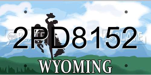 2PD8152 Wyoming License Plate
