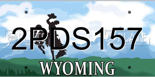 2PDS157 Wyoming License Plate