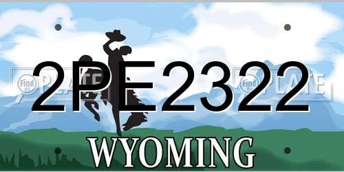 2PE2322 Wyoming License Plate